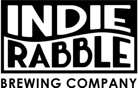 Black and white logo for Indie Rabble Brewing Company with bold stylized text.