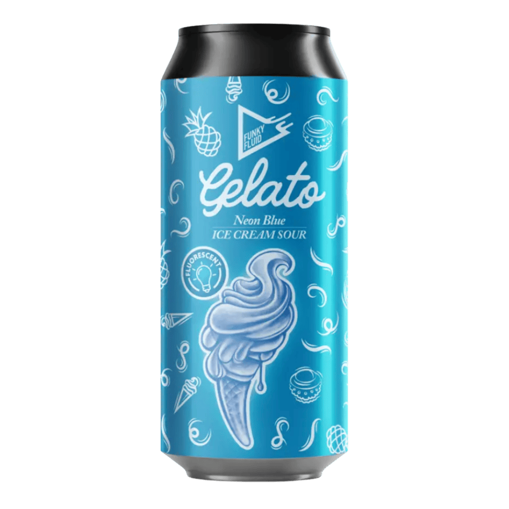 Funky Fluid 04.07.2025 Gelato: Neon Blue (Ice-Cream Sour / Pastry Sour, 5.5%) 500ml Low Cost Beer