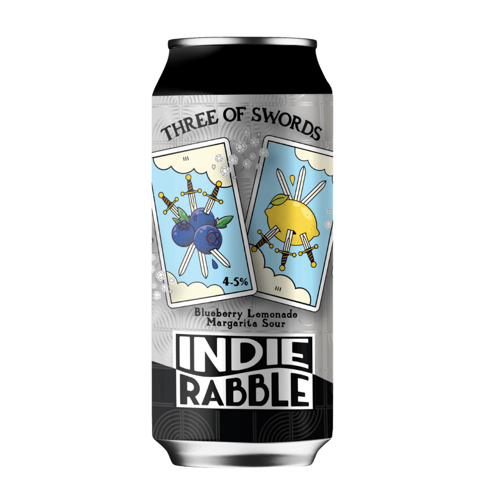Indie Rabble Beer Three of Swords: Blueberry Lemonade (Kettle Sour, 4.5%) 440ml Low Cost Beer