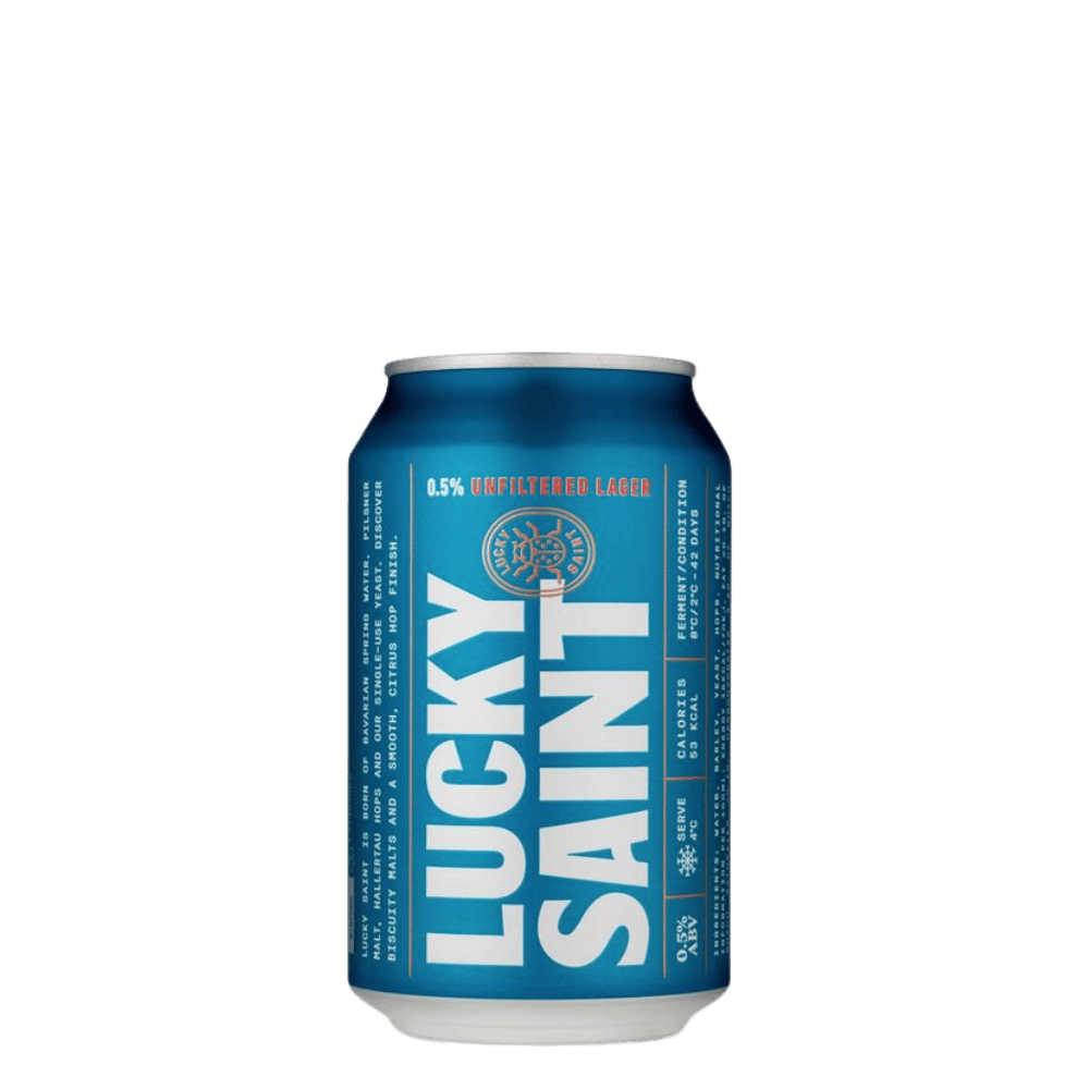 Lucky Saint Lucky Saint Unfiltered Lager 0.5% 330ml Low Cost Beer