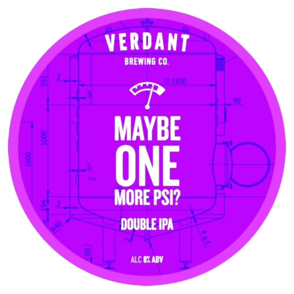 Verdant Brewing Co Maybe One More PSI? (Double IPA, 8%) 1L Bottled Draught Low Cost Beer